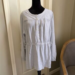 Lane Bryant Light Blue Striped Tunic